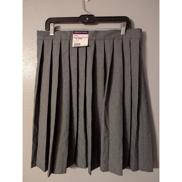French Toast Gray Pleated Skirt 18.5 Plus Adjustable Waist School Uniform - Picture 2 of 5